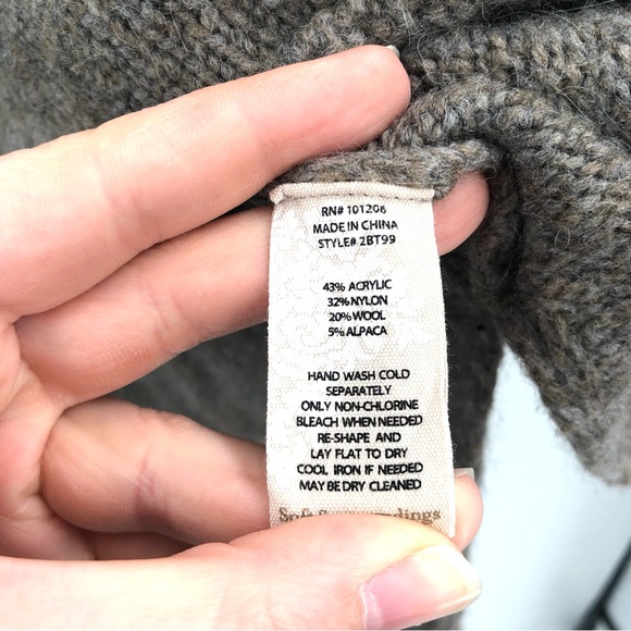 SOFT SURROUNDINGS Haleigh Sweater Tunic Wool Alpaca Blend Brown Button Detail M - Picture 6 of 7